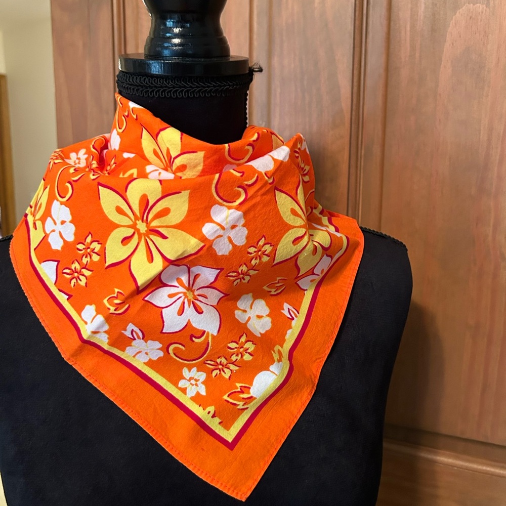 Floral Orange and Yellow Bandana
